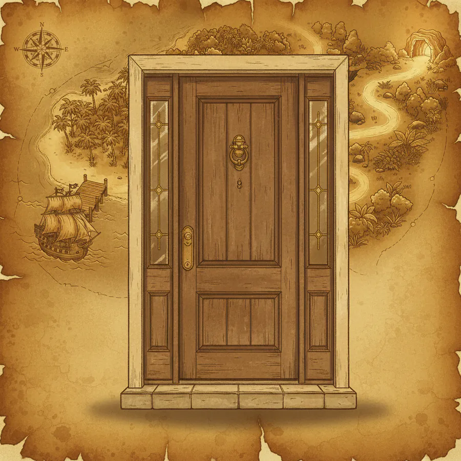 Themed clue art for stop 2 — Palm Grove
